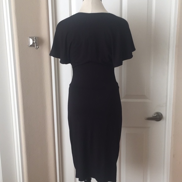 Black Flutter Sleeve Dresd - Picture 6 of 6